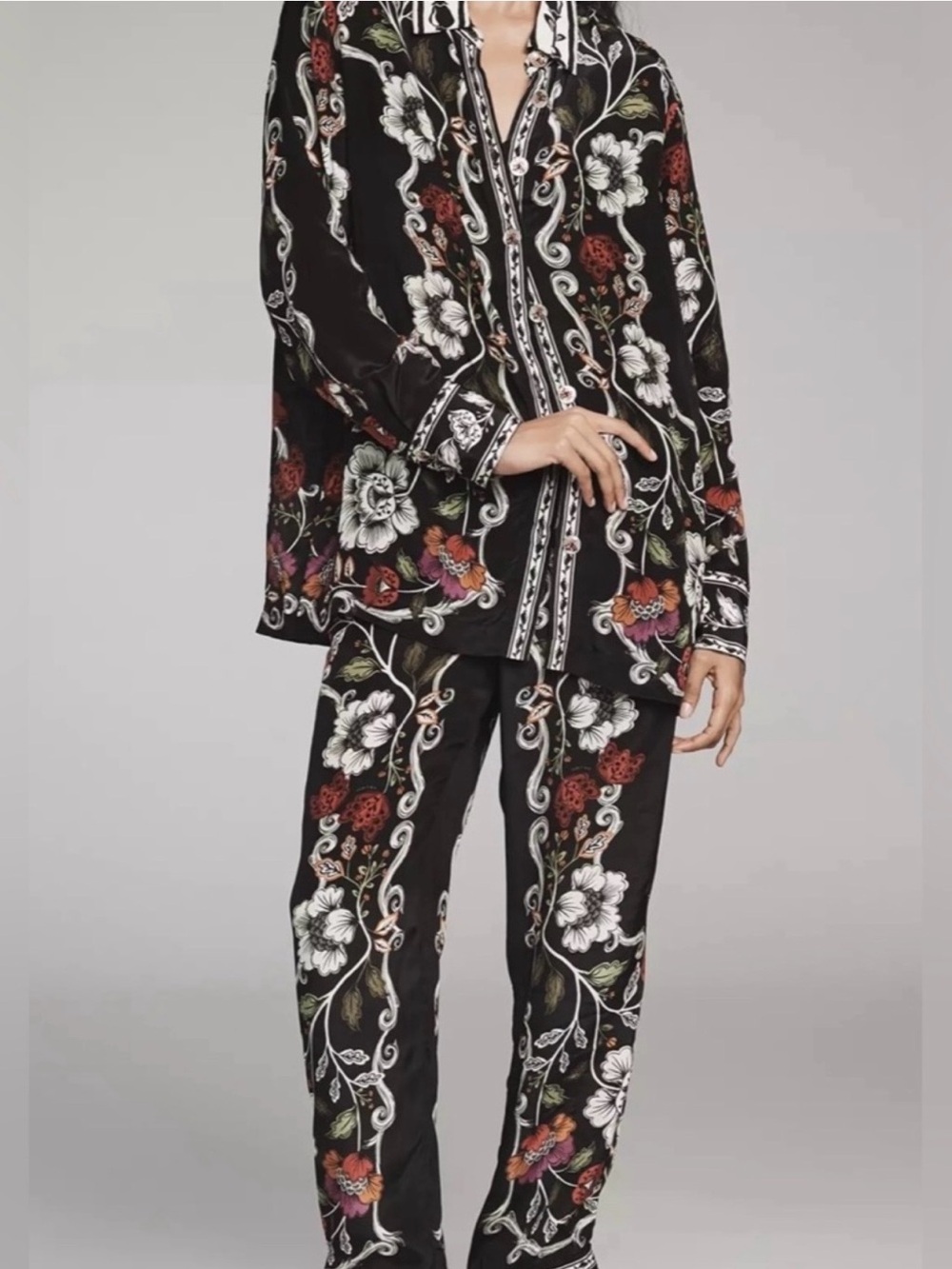 FARM Rio Anthropologie Floral Button Down Shirt Only NWT Size S Viscose - Picture 10 of 10